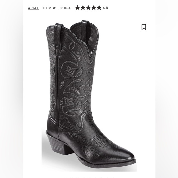 Ariat Shoes - Ariat black leather stitched cowboy boots